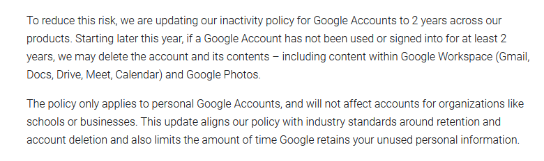 Google policy changes